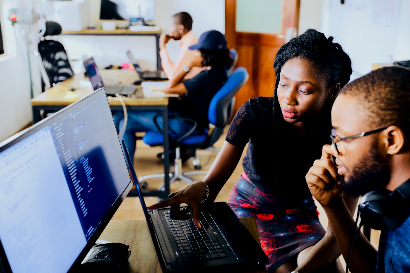 Team working with modern technology