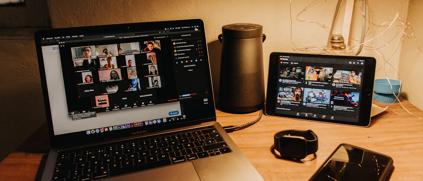 Remote worker at a home office setup